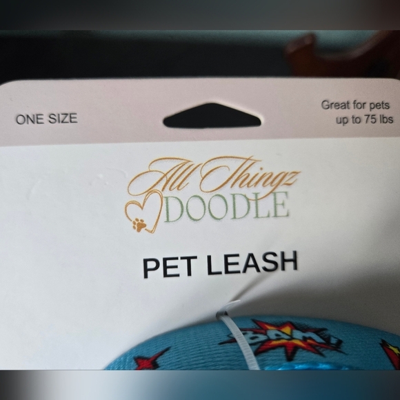 6 Foot Blue leash - Superhero Design - Picture 5 of 6